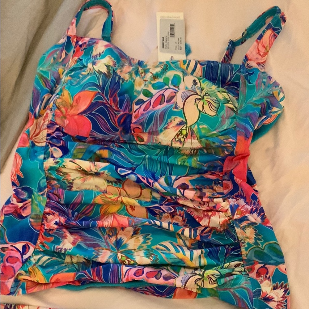 Johnny Was Multicolor Floral Swim Top and bottom